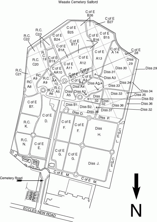 Plan Of Weaste Cemetery